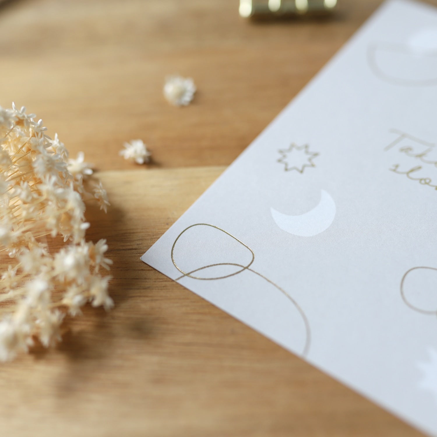 Postkarte „Take it slow" mit Gold