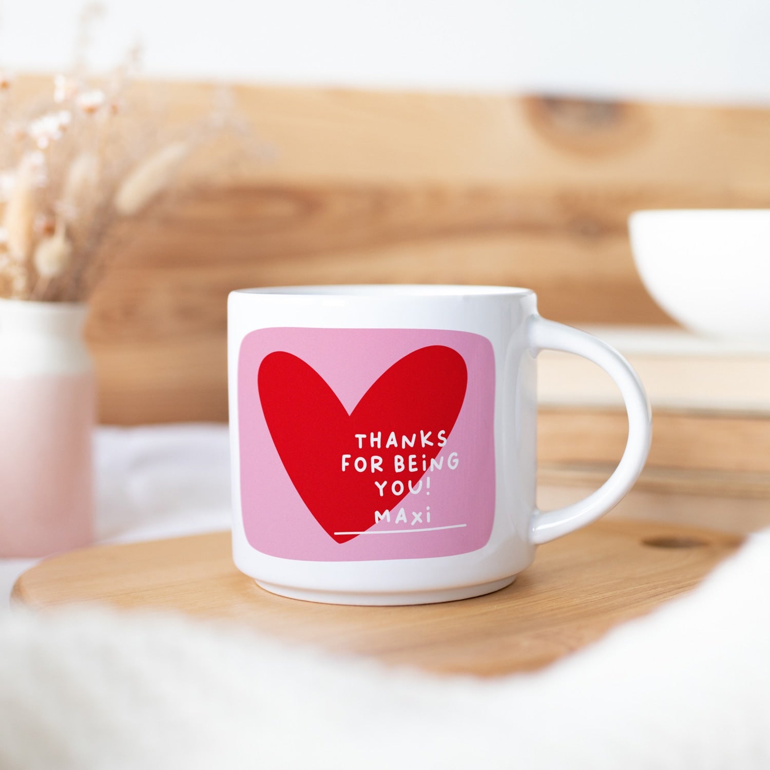 Jumbo-Tasse „Herz", personalisierbar