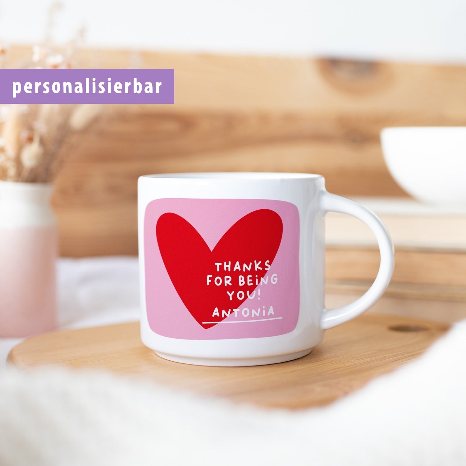 Tasse „Herz", personalisierbar