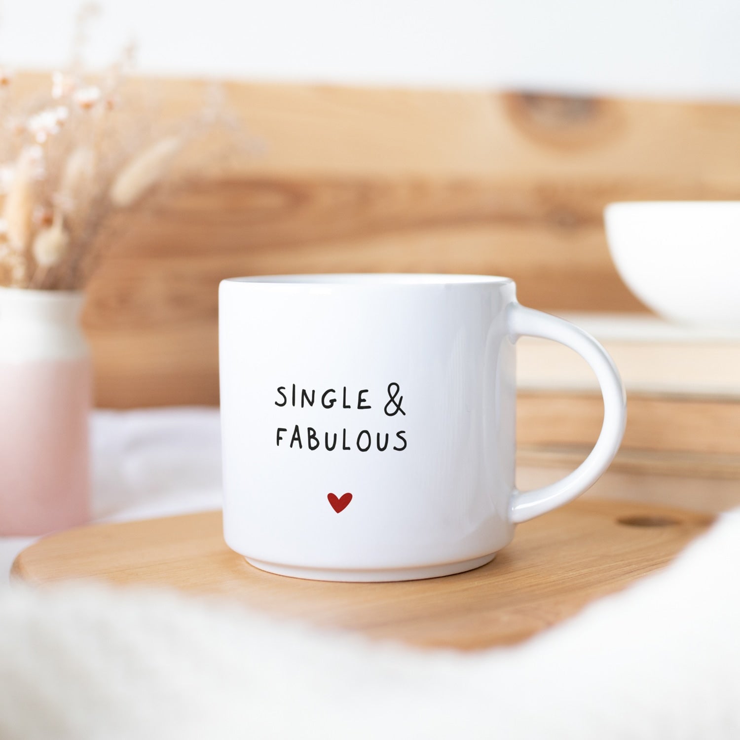 Jumbo-Tasse „Single & Fabulous“