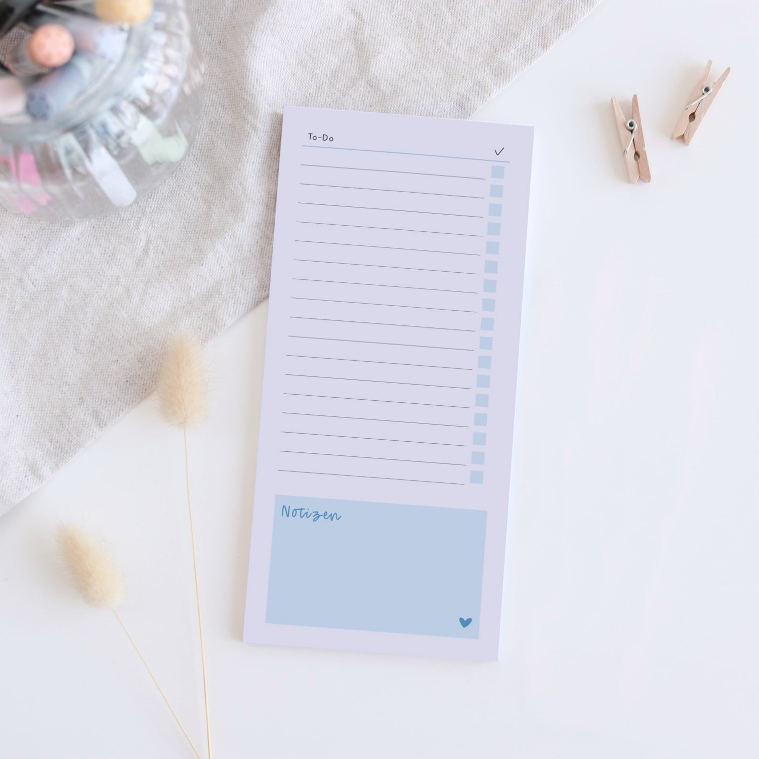 Notizblock DIN lang „To-Do’s", hellblau