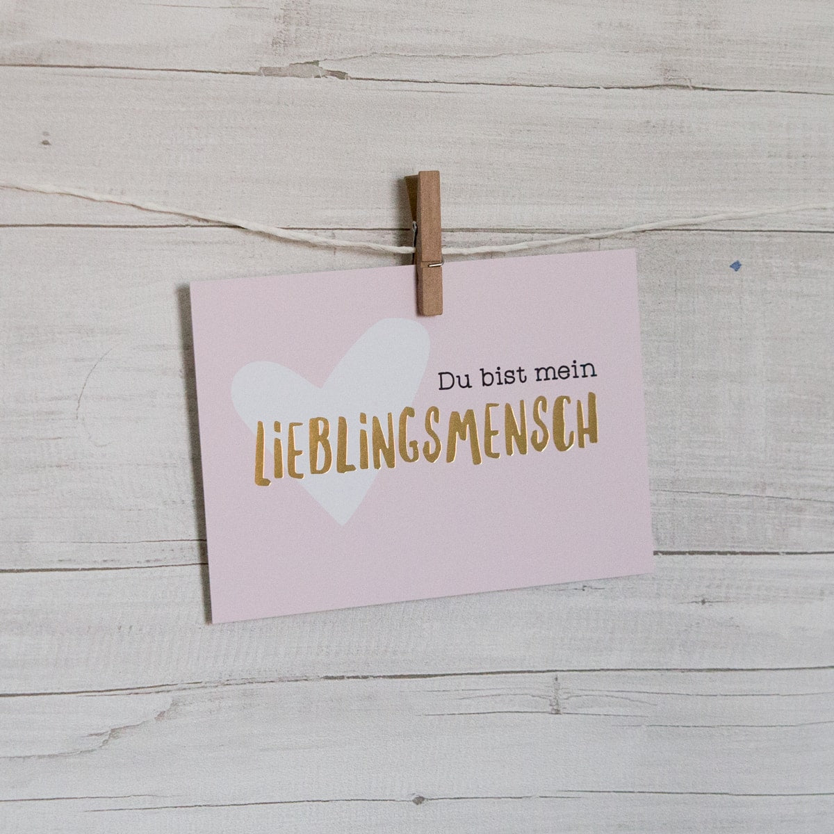 Postkarte „Lieblingsmensch" gold