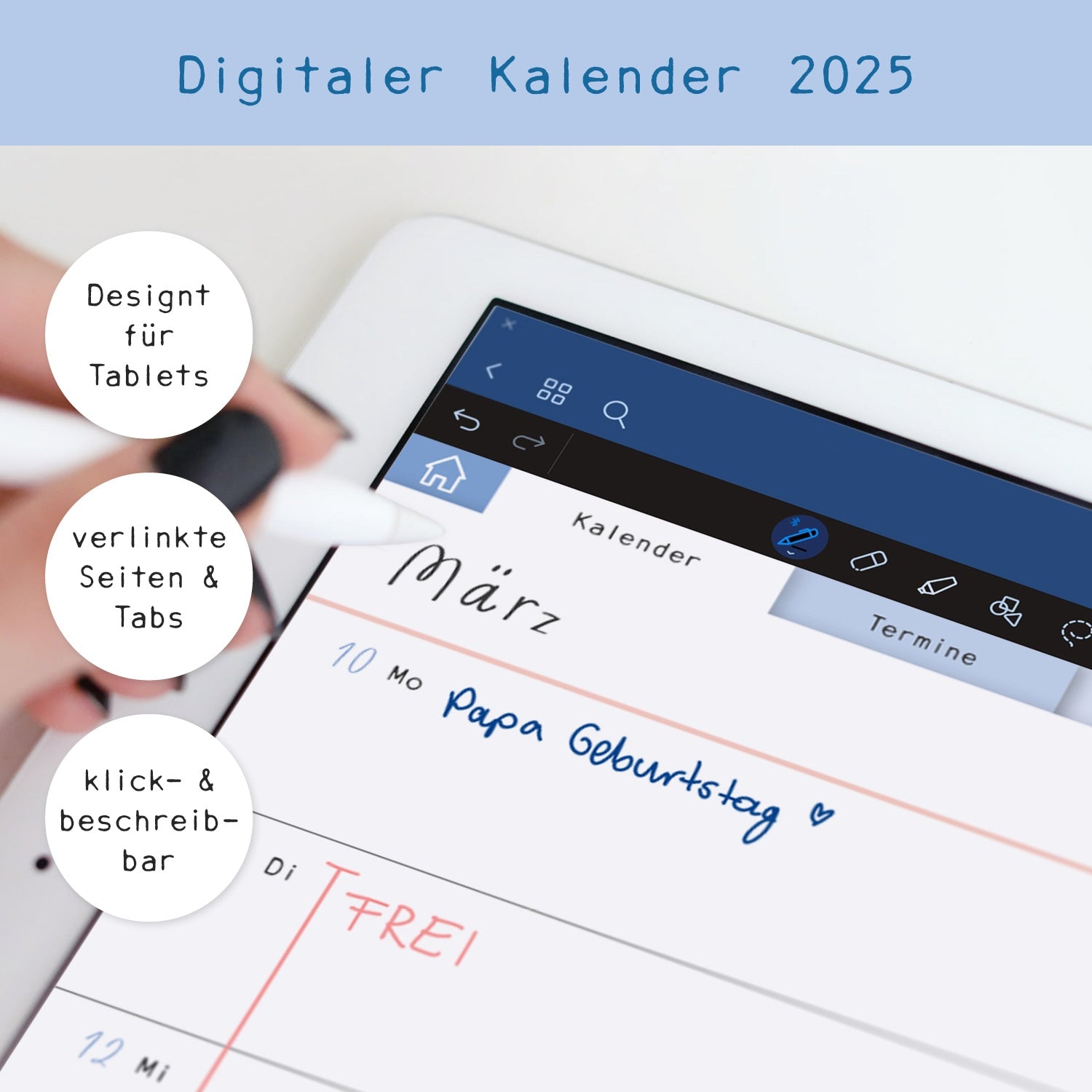 Digitaler Kalender „2025"