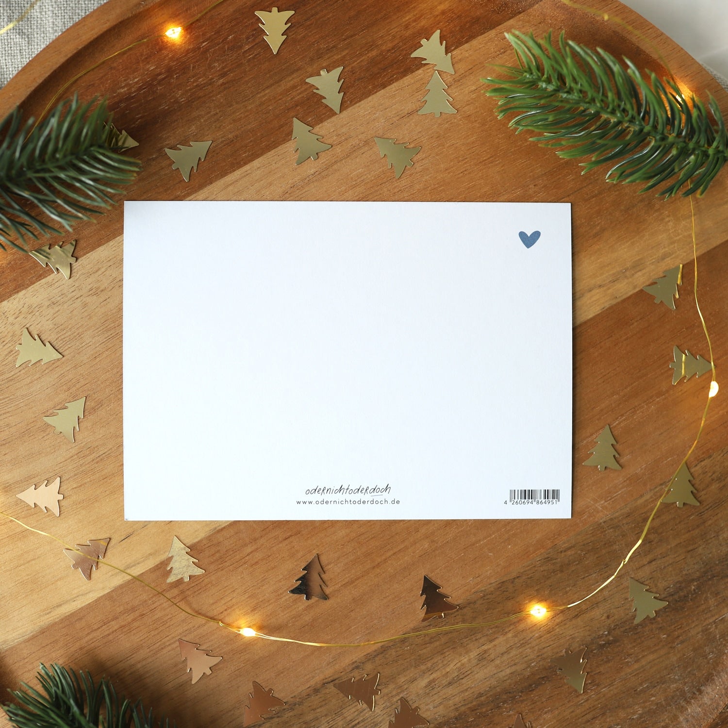 Postkarte „Zeit für Gemütlichkeit" mit Gold