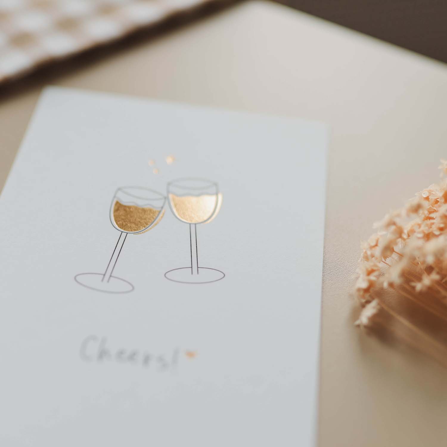 Postkarte „Cheers“ mit Gold