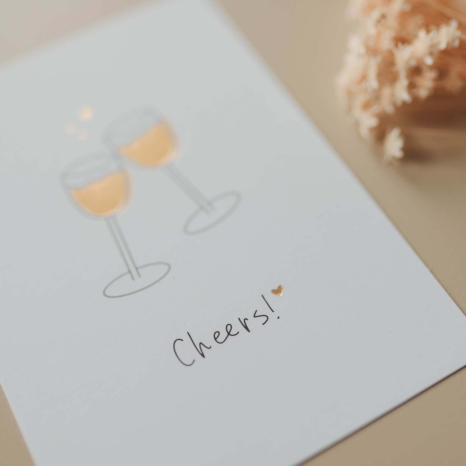 Postkarte „Cheers“ mit Gold