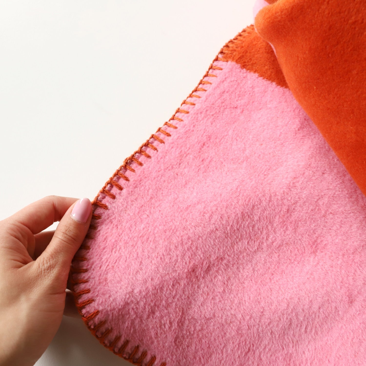 Kuscheldecke, orange-pink, kariert - 150 x 200 cm