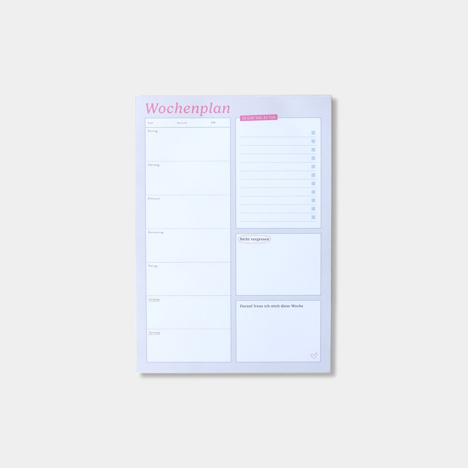 Notizblock A4 „Wochenplan“