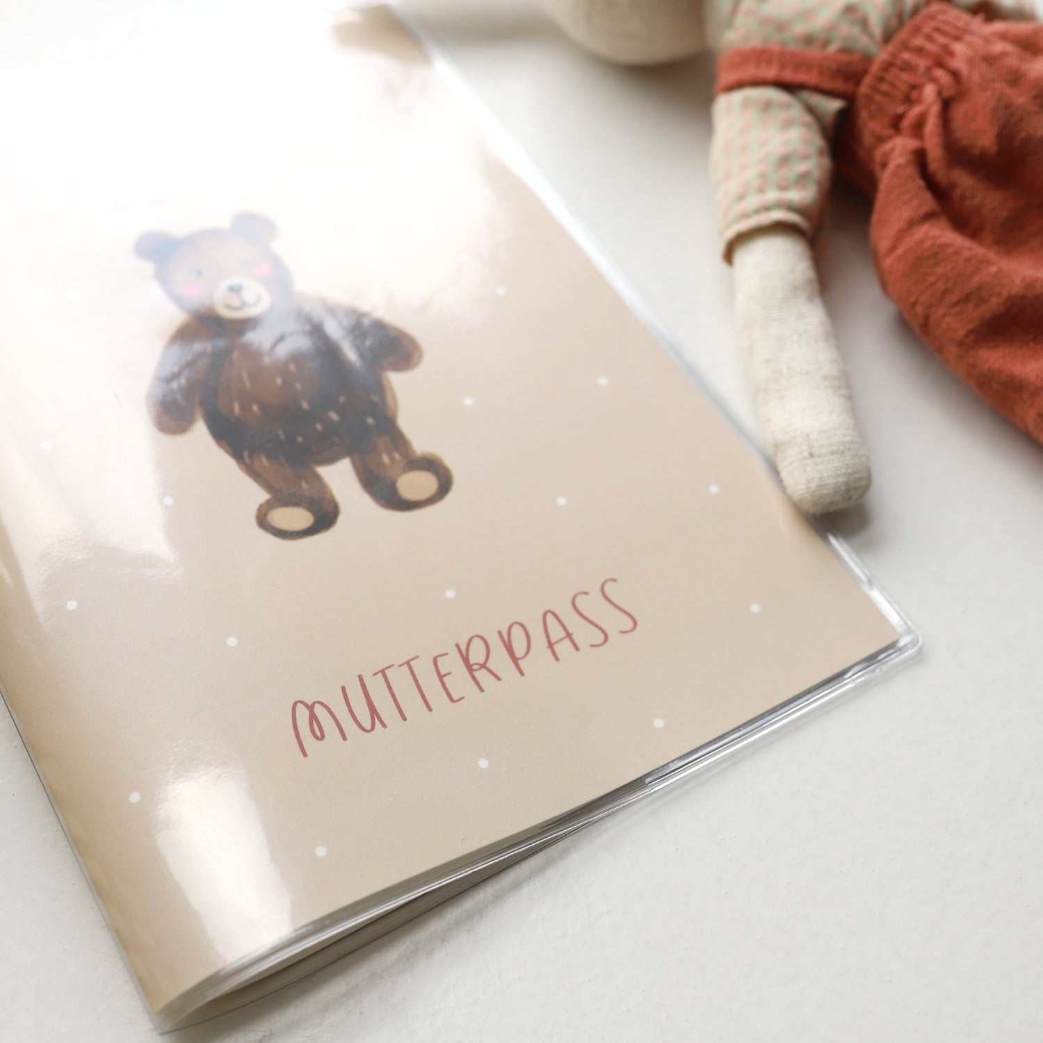 Mutterpass-Hülle „Bär“, aquarell