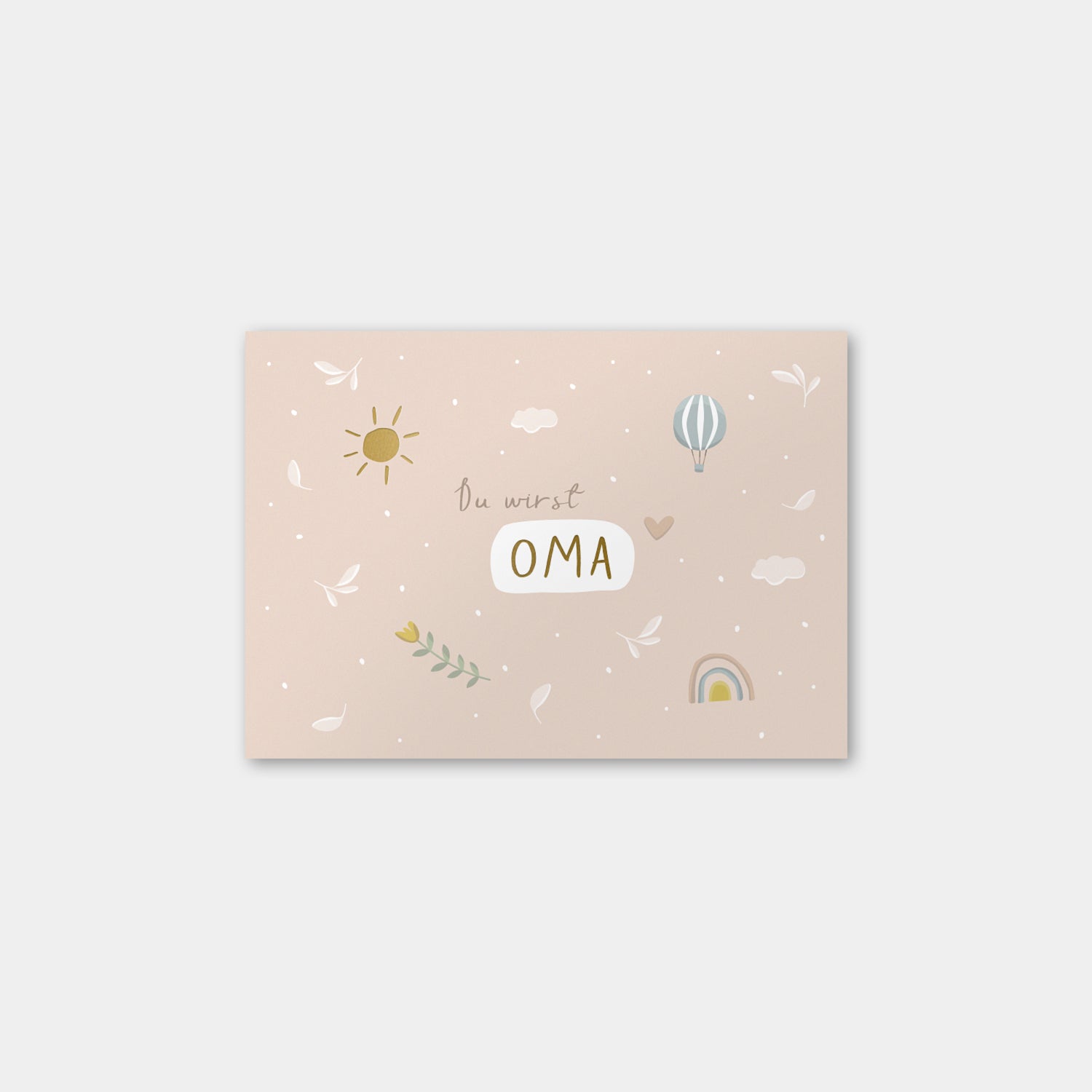 Postkarte „Du wirst Oma“ mit Gold
