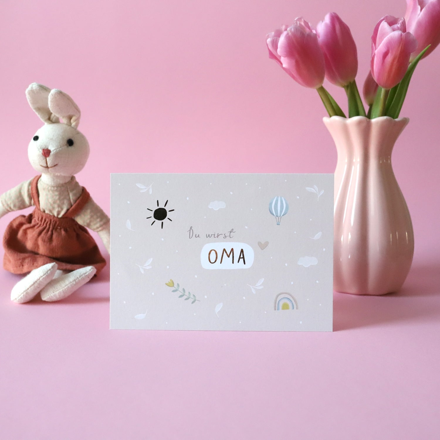 Postkarte „Du wirst Oma“ mit Gold