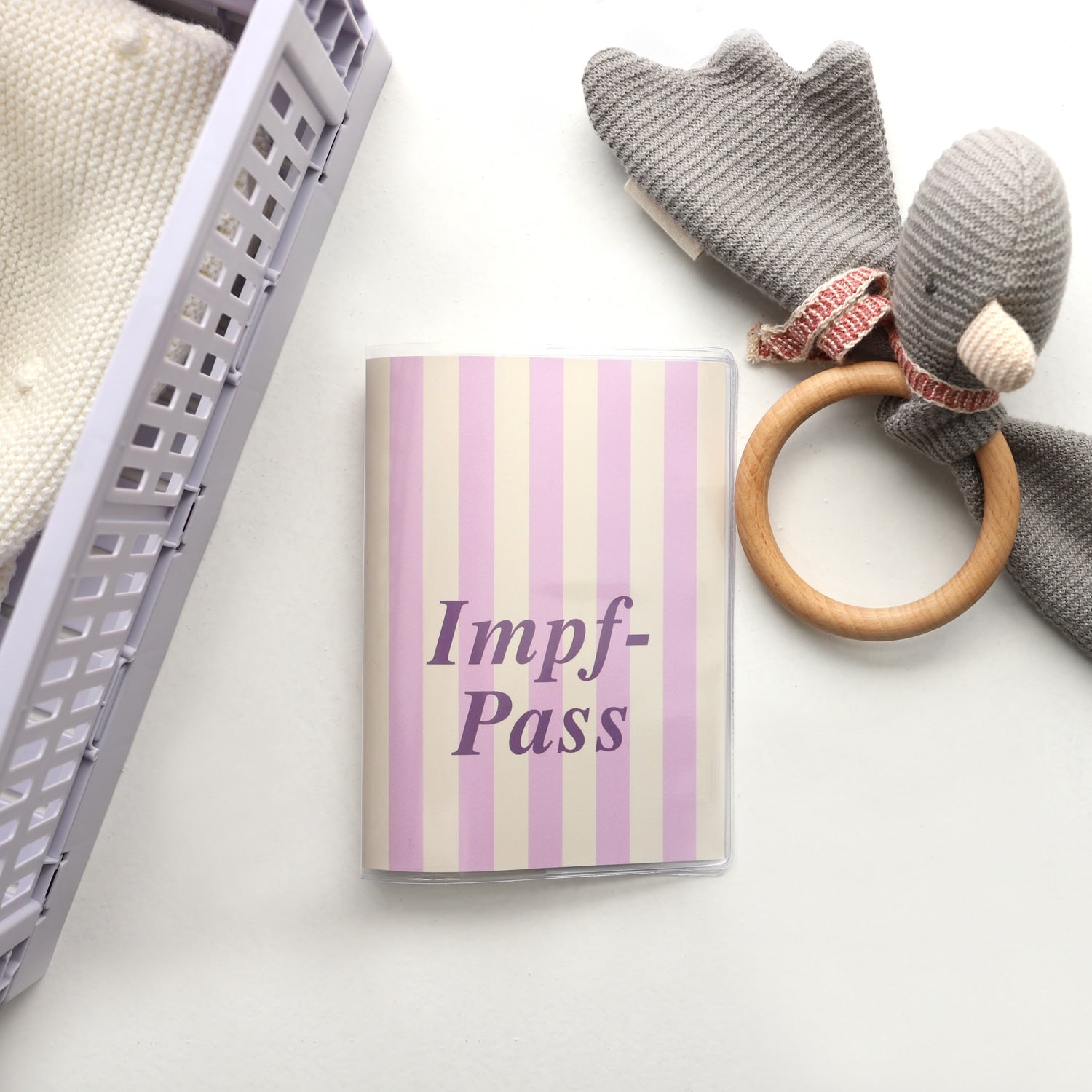 Impfpass-Hülle „Streifen“, rosa