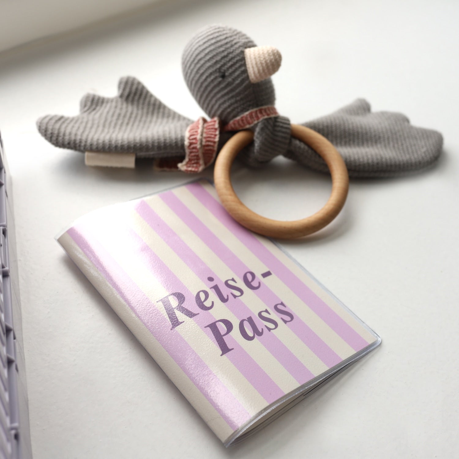 Reisepass-Hülle „Streifen“, rosa