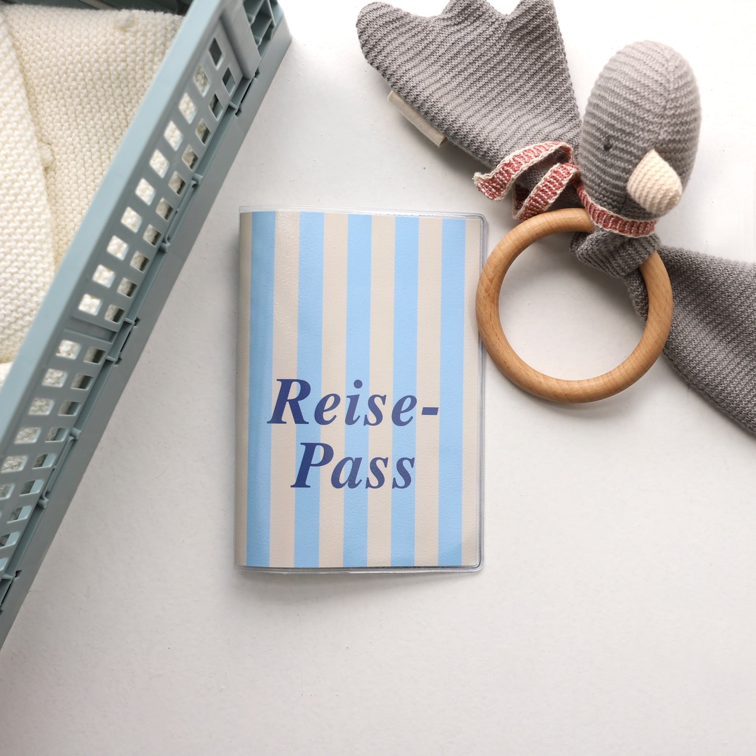 Reisepass-Hülle „Streifen“, blau