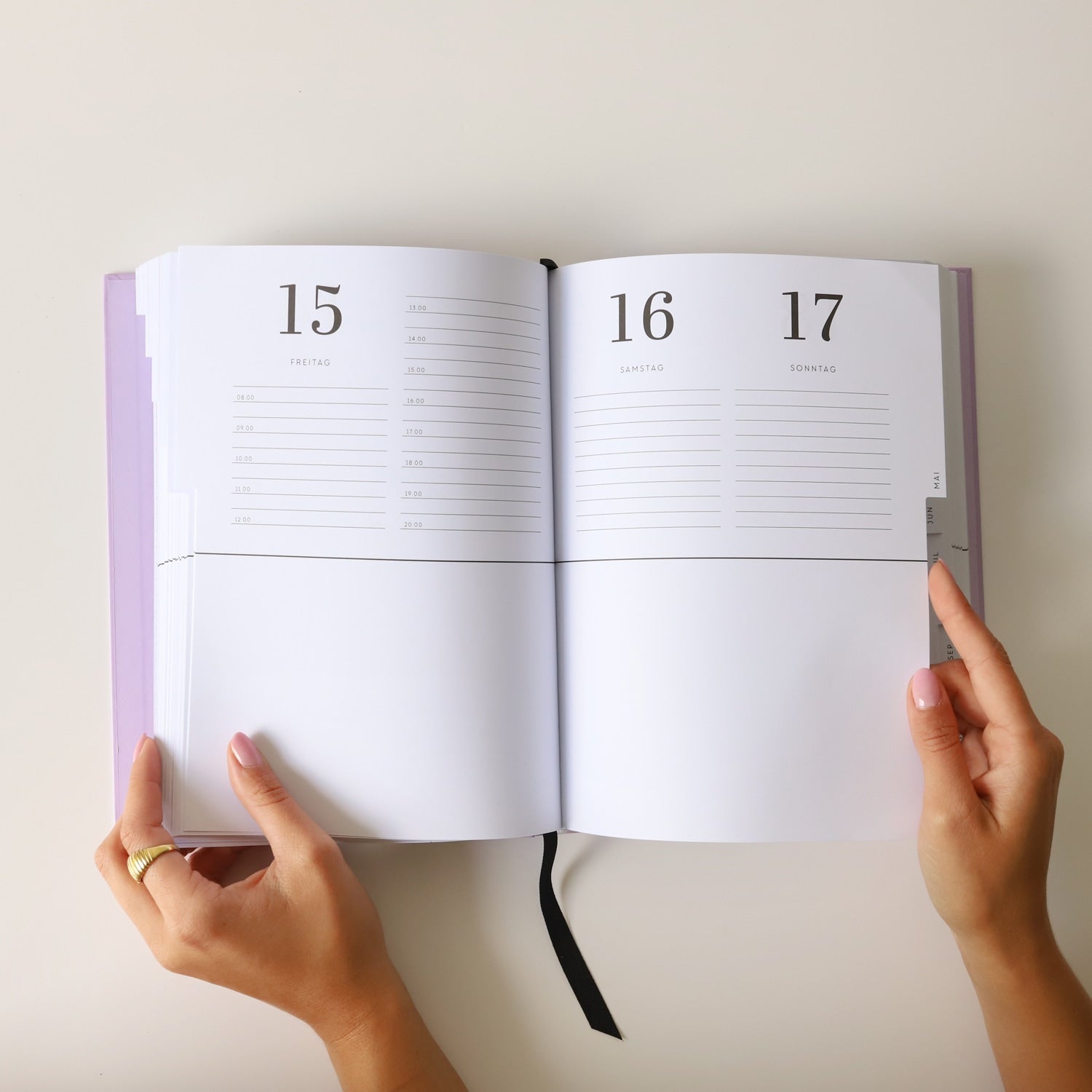 Tageskalender 2026 | A5+ lila