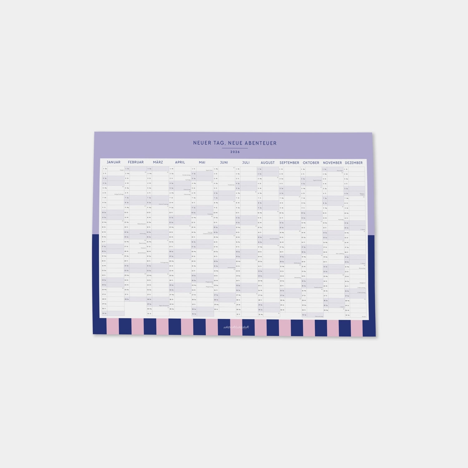 Wandkalender 2026 „Neuer Tag“, 70 x 50 cm