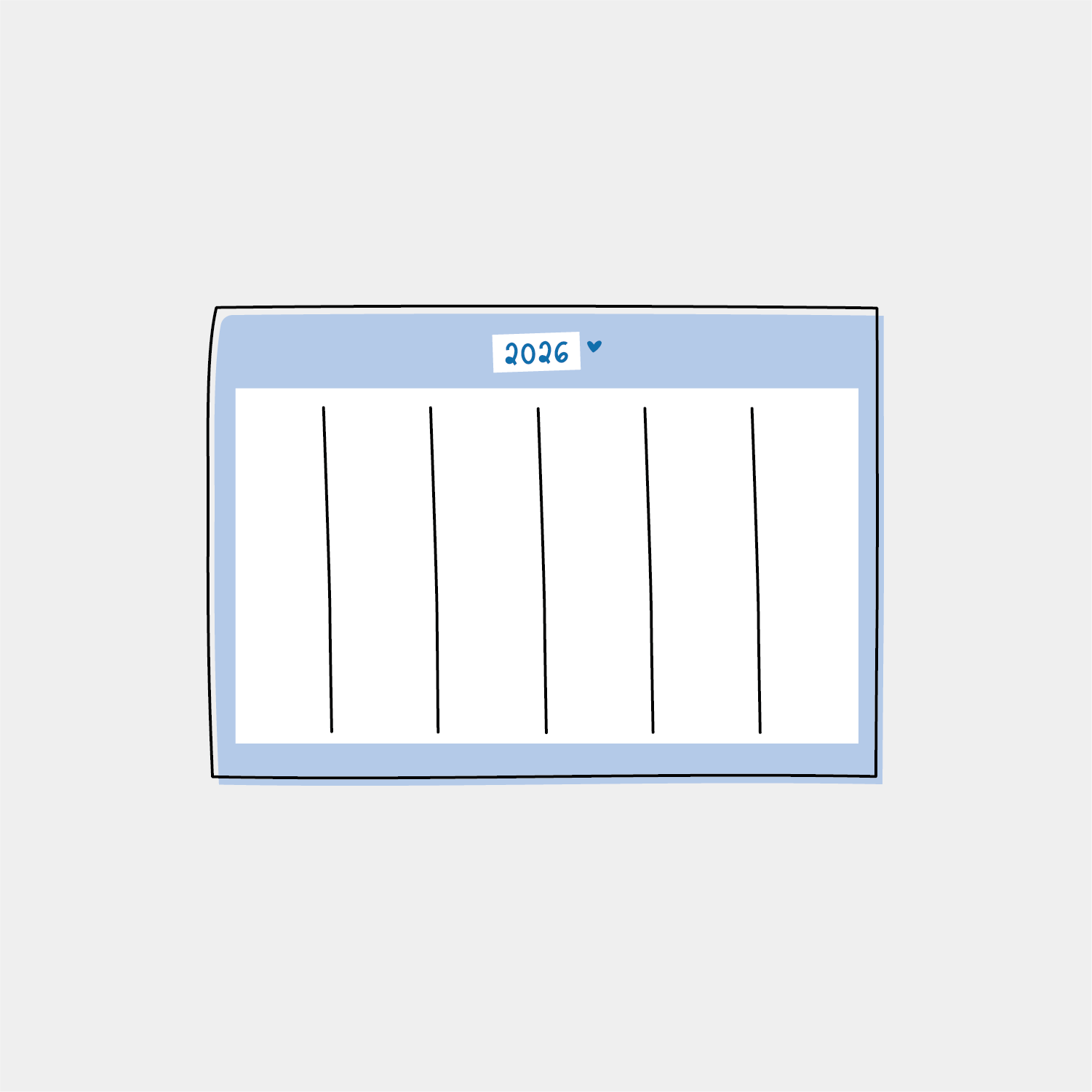 Kalenderkarte A5 2026 | blau