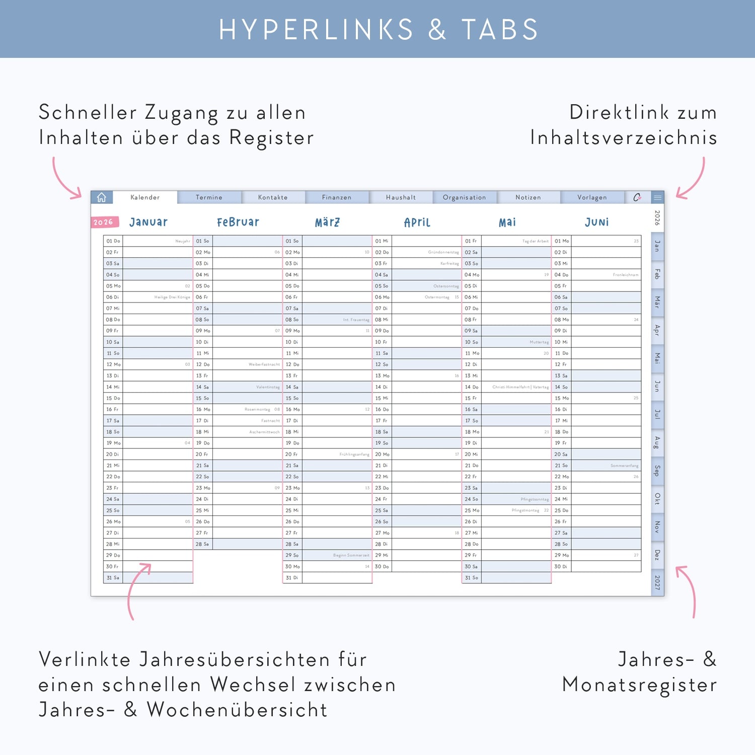 Digitaler Kalender 2026 „Alltagsheldin"