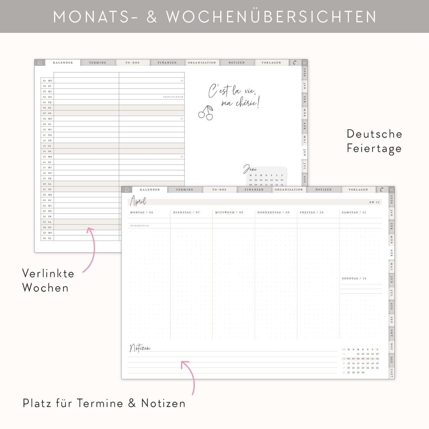 Digitaler Kalender 2026 „Celebrate"