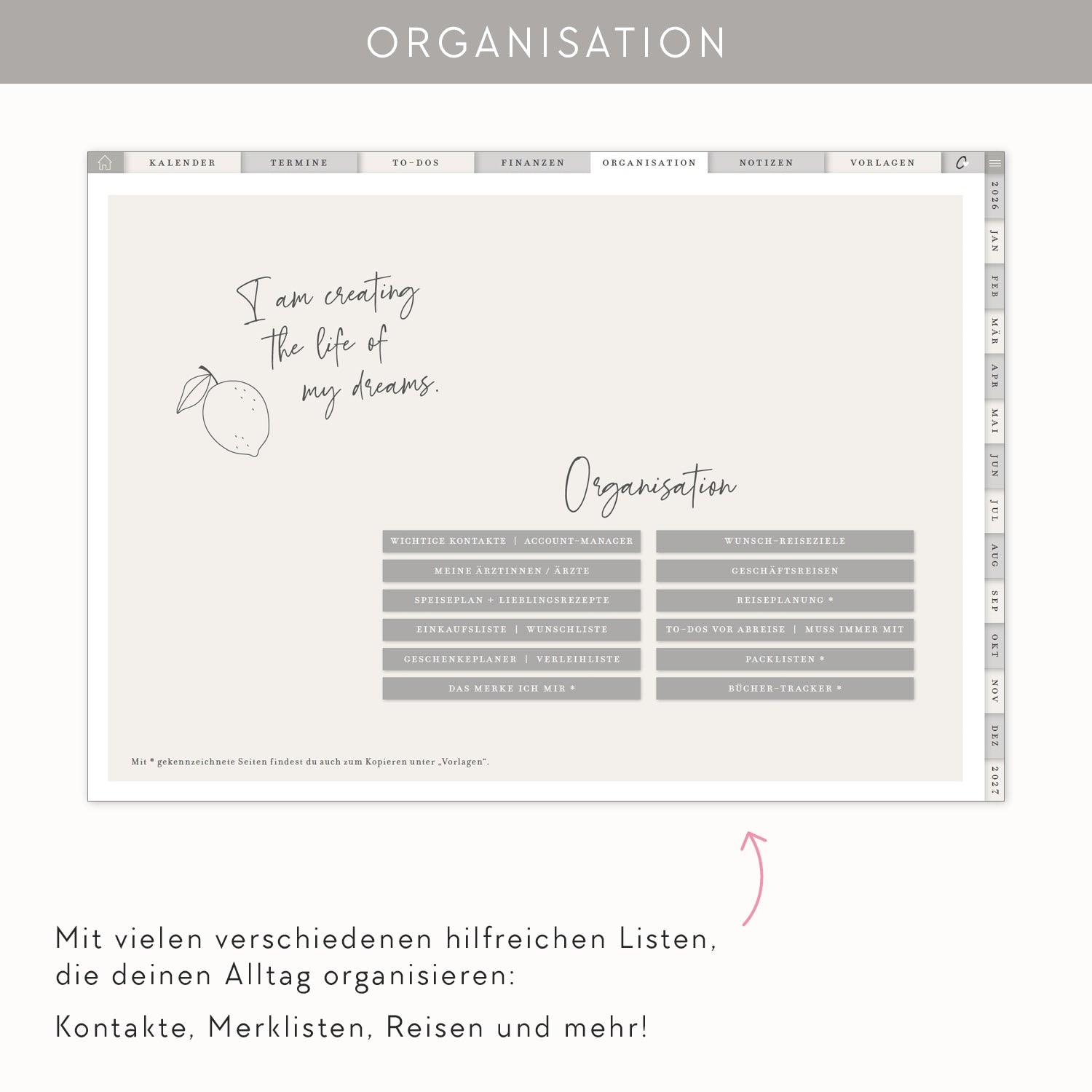 Digitaler Kalender 2026 „Celebrate"