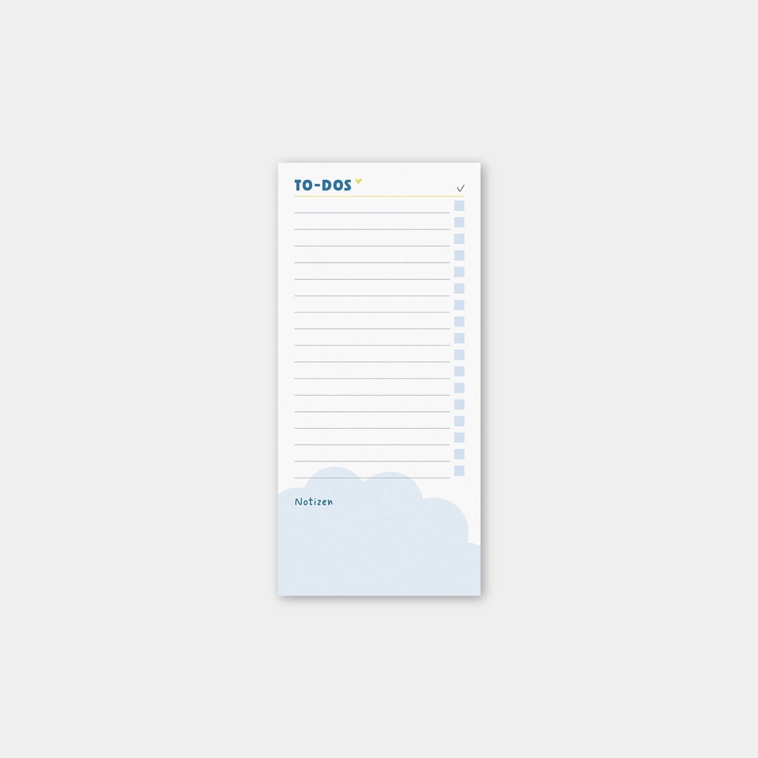Notizblock DIN lang „To dos", Wolkendesign