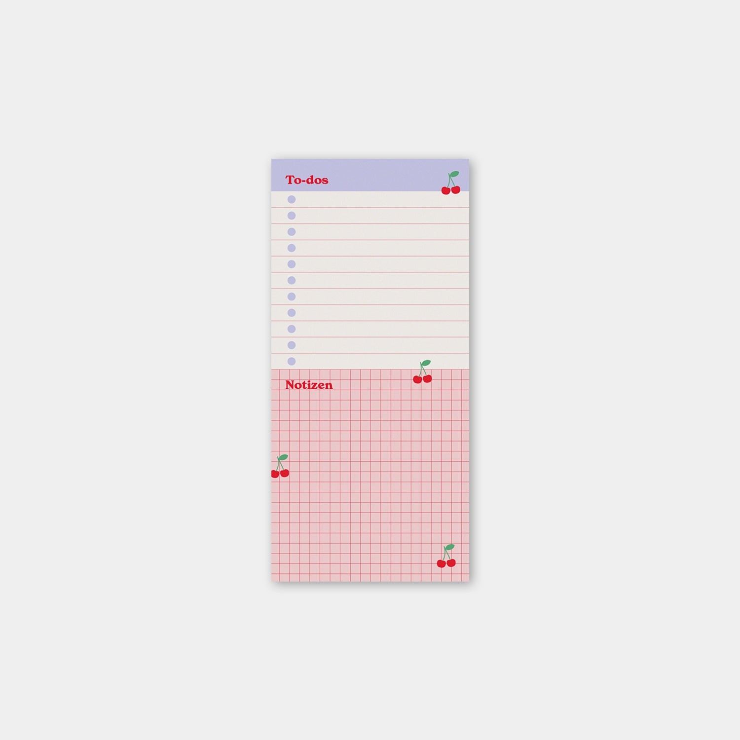 Notizblock DIN lang „To dos", Kirschendesign