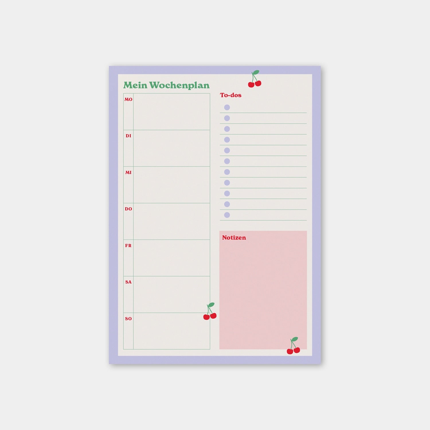 Notizblock A4 „Mein Wochenplan“