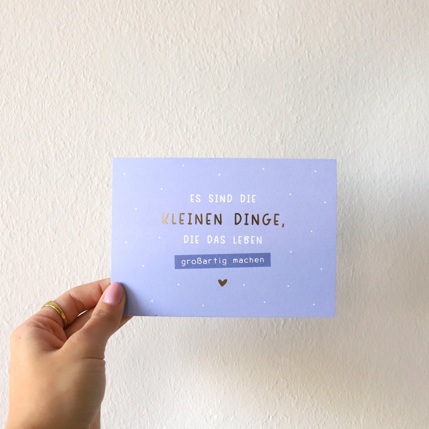 Postkarte „Kleine Dinge“ mit Gold