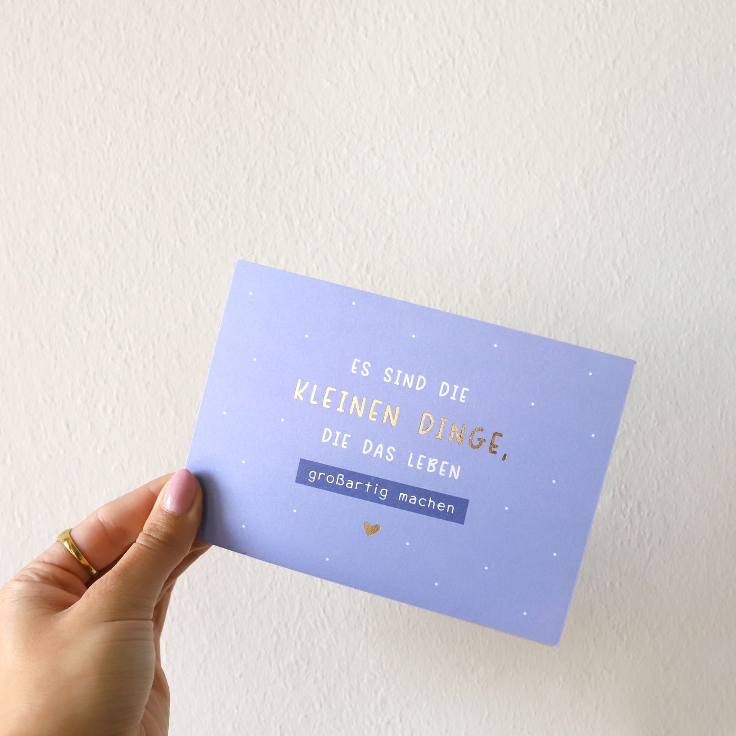Postkarte „Kleine Dinge“ mit Gold