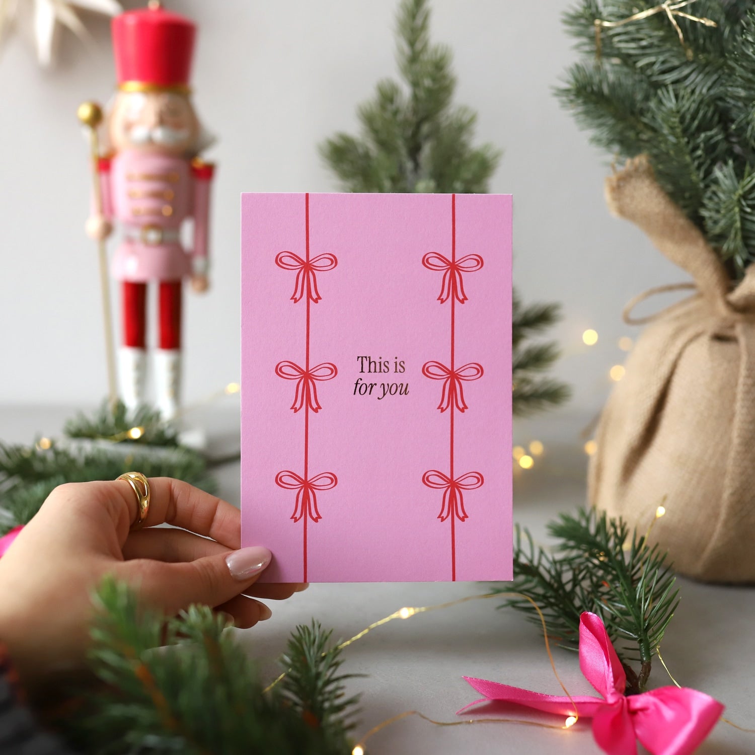 Postkarte „This is for you“ mit Gold