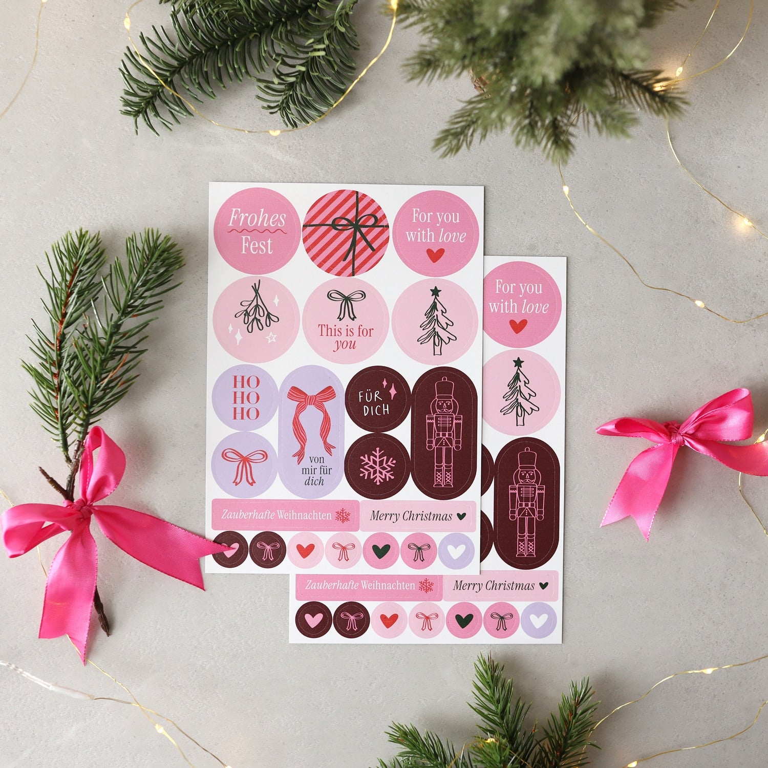 Sticker für Deko 2er-Set „Frohes Fest“