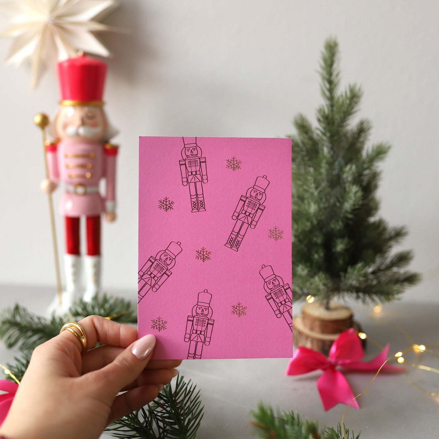 Postkarte „Nussknacker“ mit Gold