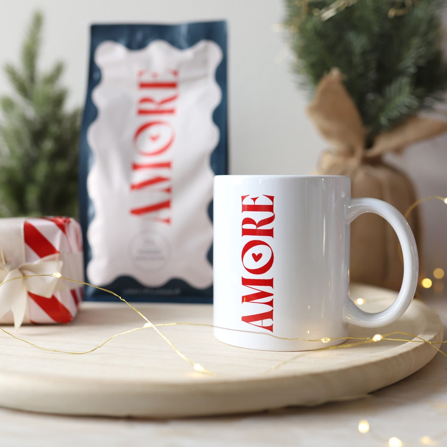 Bundle Tasse & Kaffee „Amore“, ganze Bohne, 250g