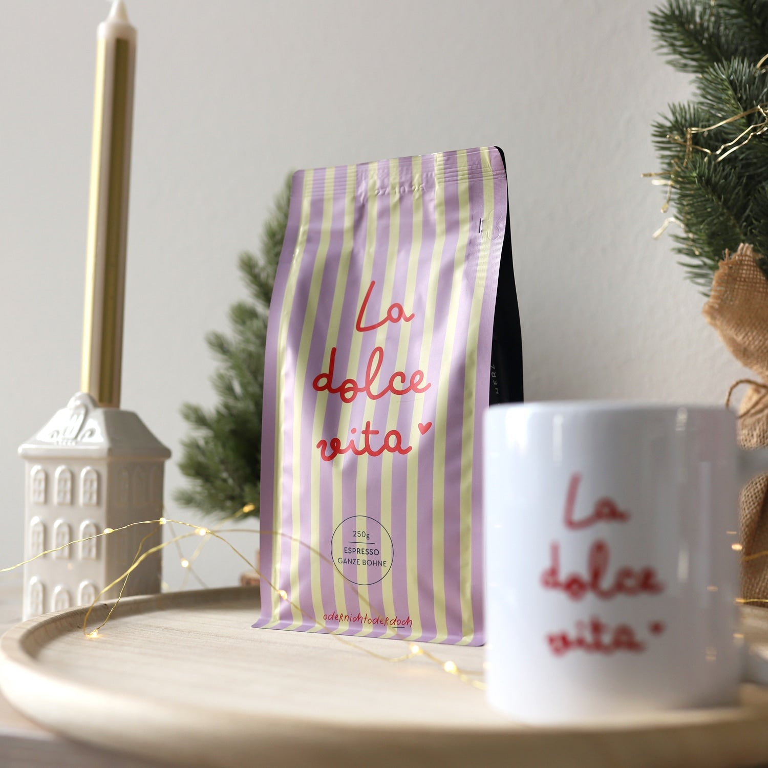 Bundle Tasse & Kaffee „La dolce Vita“, ganze Bohne, 250g