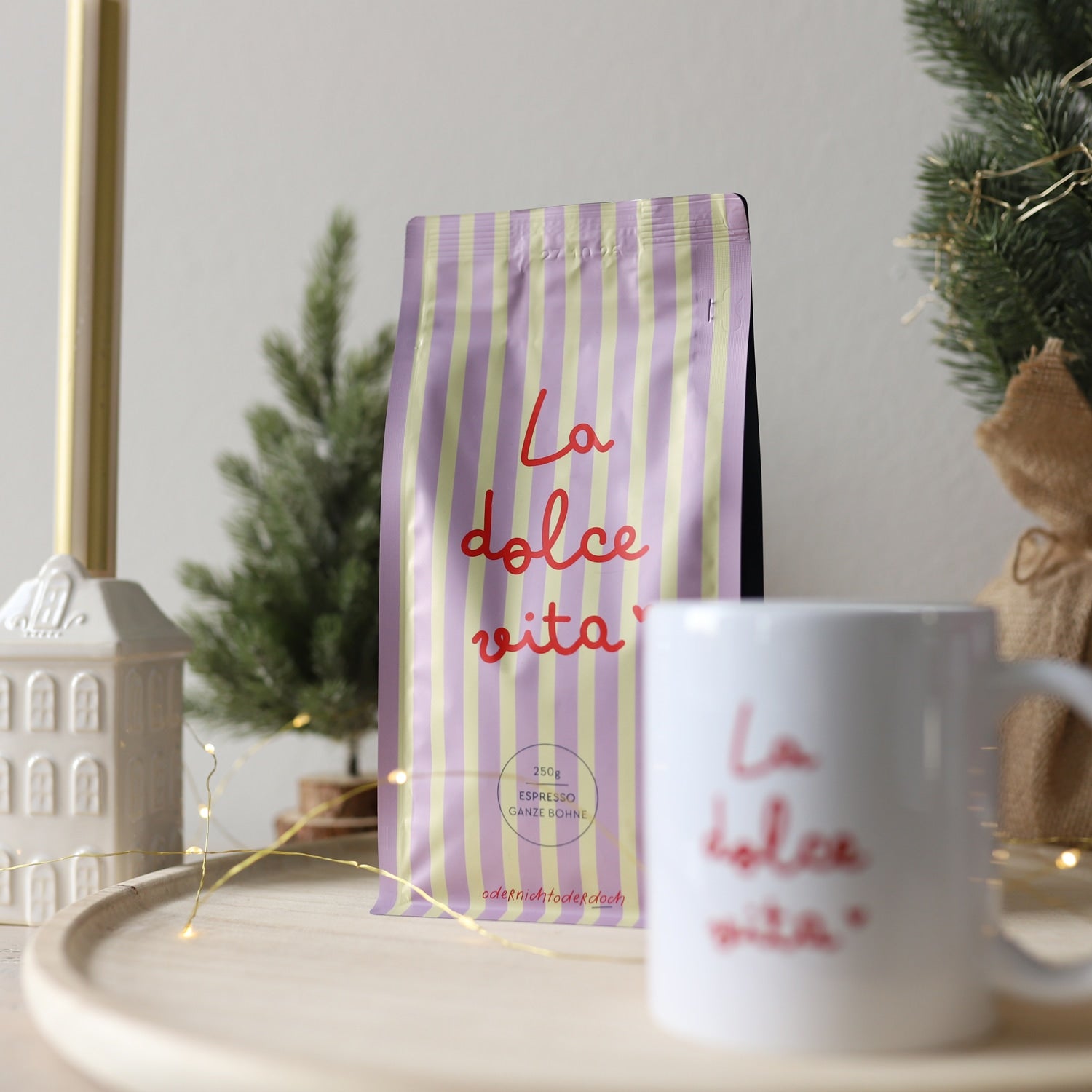 Bundle Tasse & Kaffee „La dolce Vita“, ganze Bohne, 250g