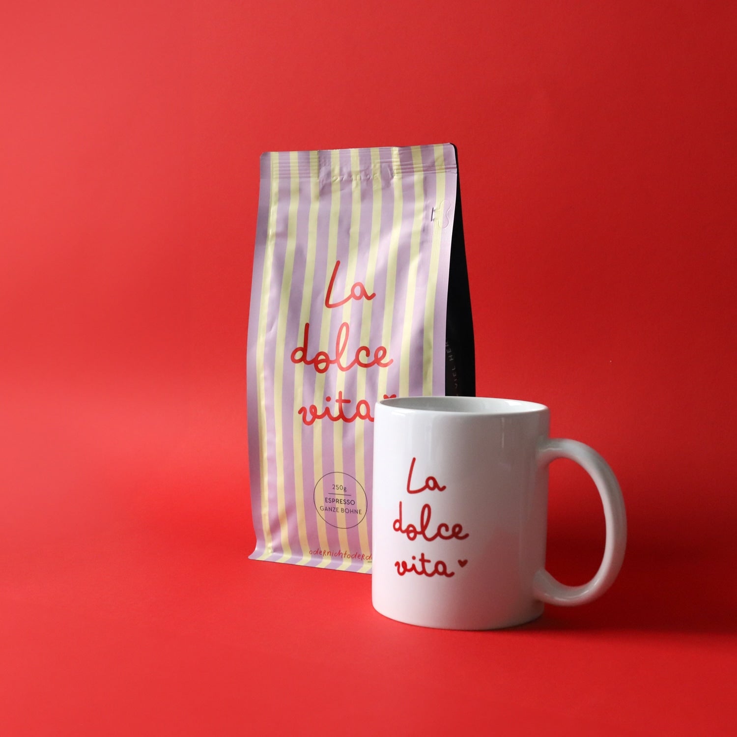 Bundle Tasse & Kaffee „La dolce Vita“, ganze Bohne, 250g