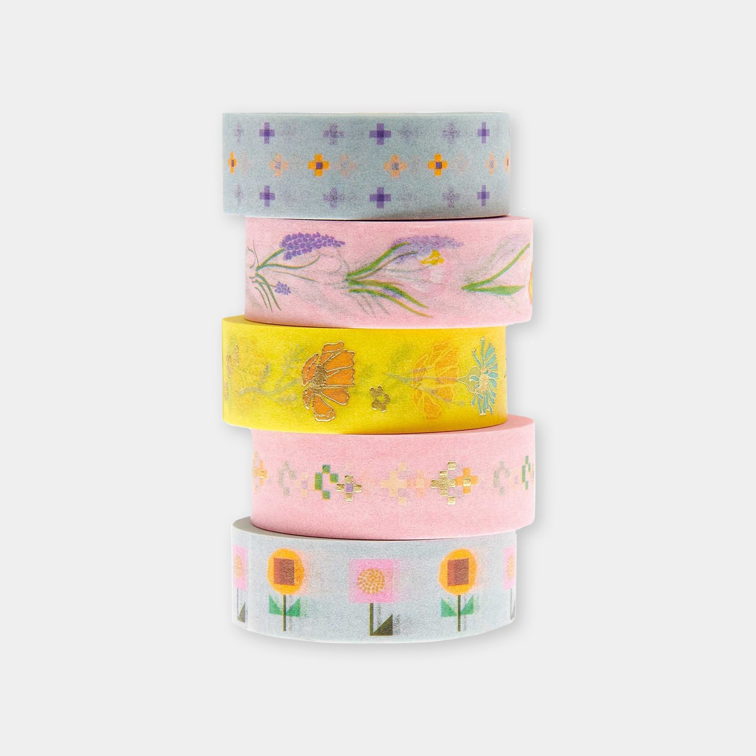 Washi-Tape 5er Set, floral