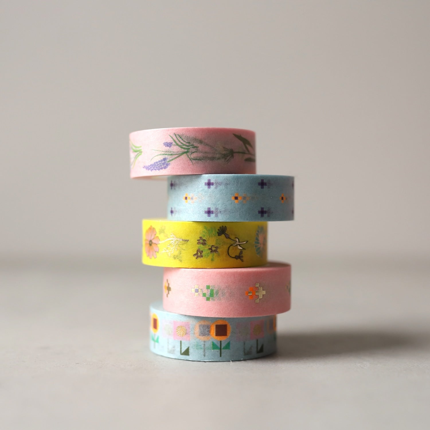 Washi-Tape 5er Set, floral