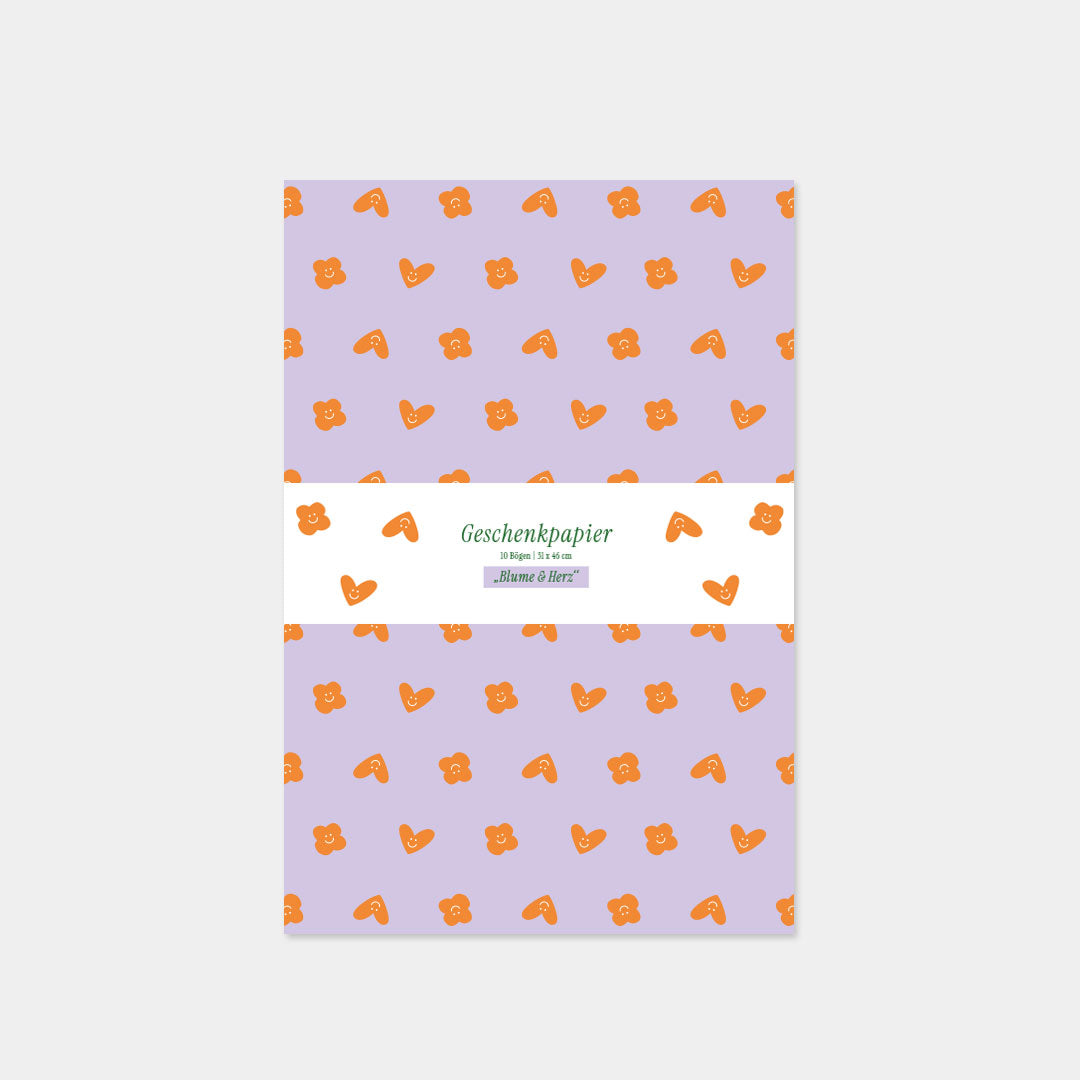 Geschenkpapier "Blume & Herz"