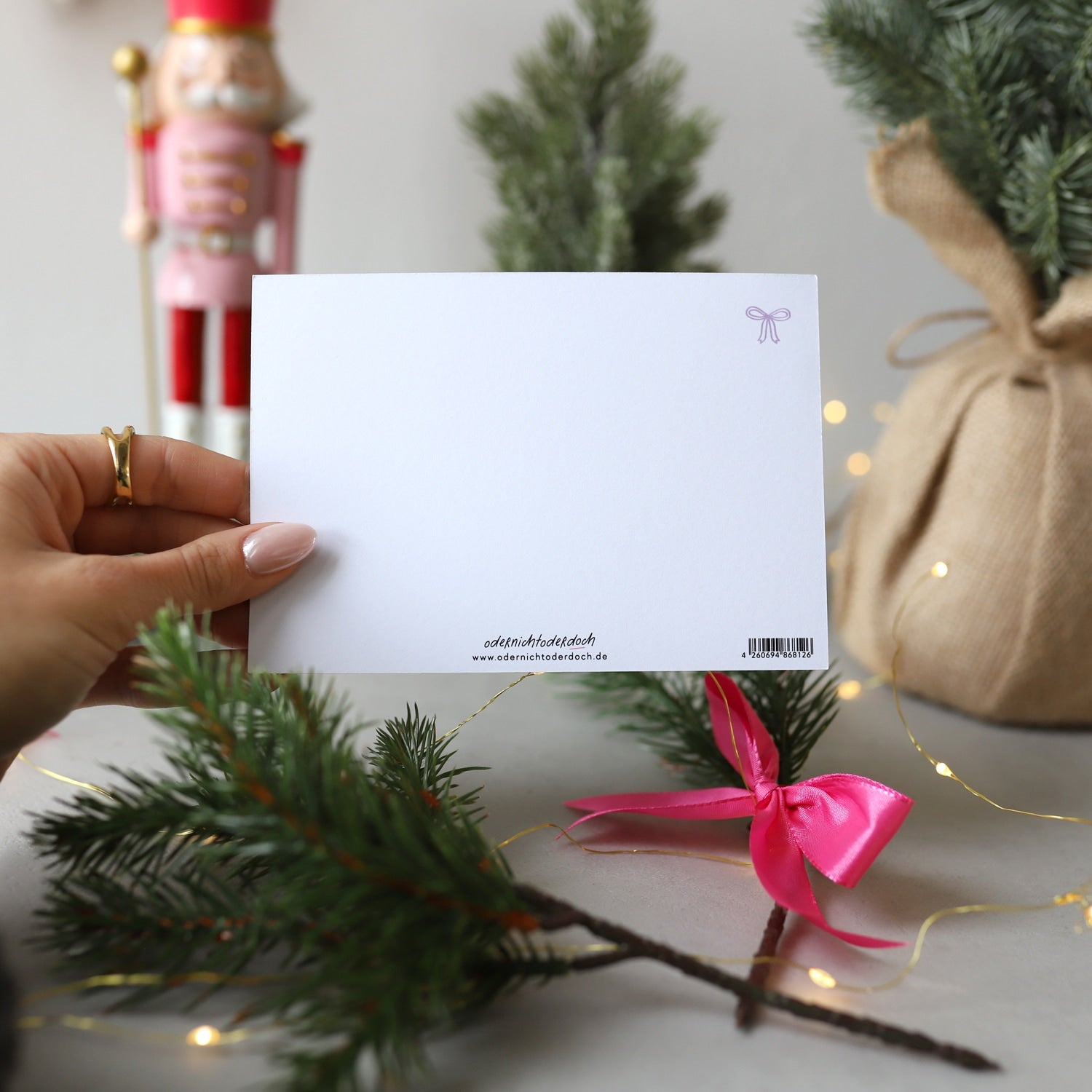 Postkarte „Zauberhafte Weihnachen“ mit Gold