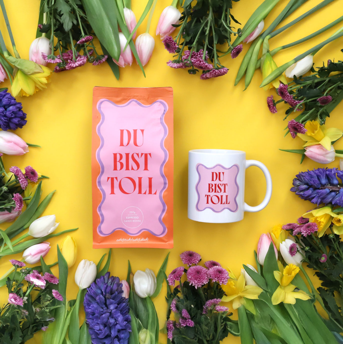 Bundle Tasse & Kaffee „Du bist toll“, ganze Bohne, 250g