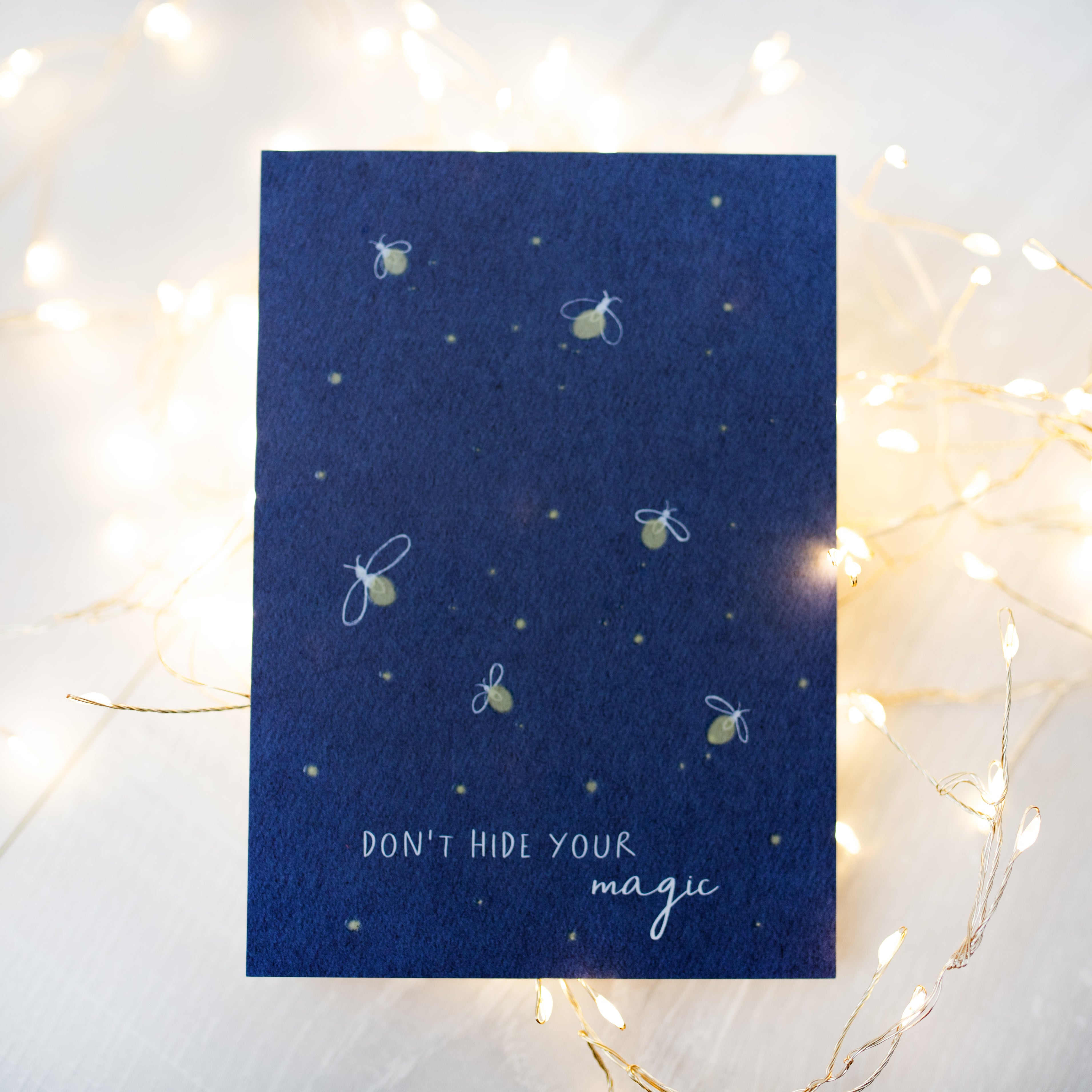 Postkarte mit Lack „Don’t hide your magic“