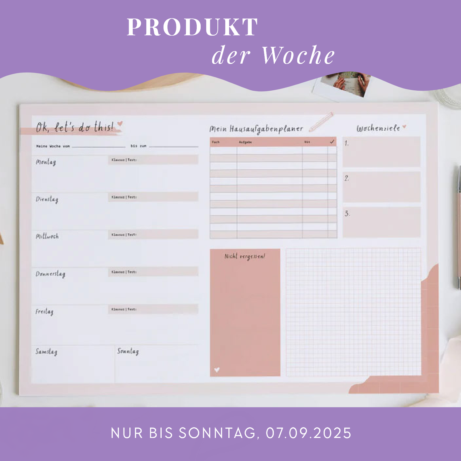 Schreibtischunterlage für Schüler*innen