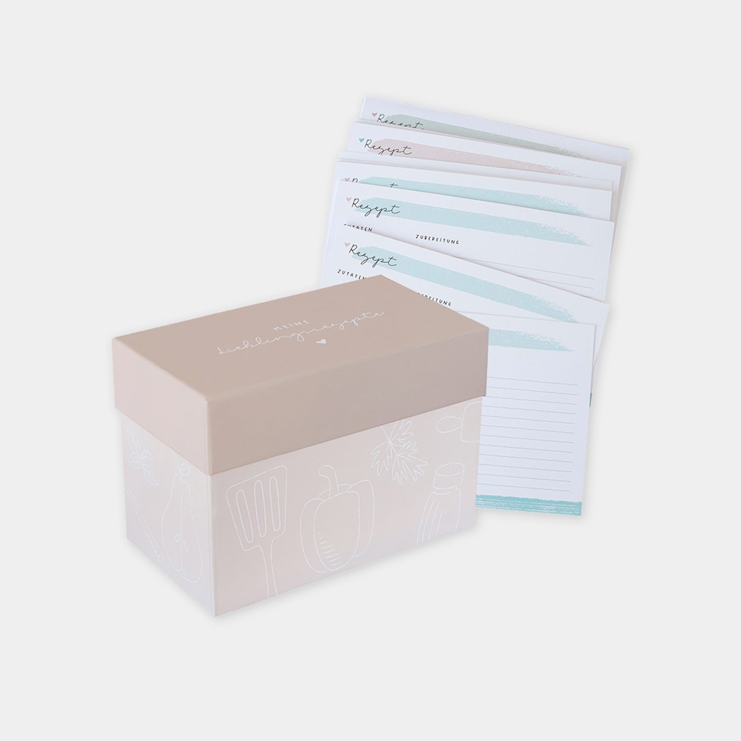 Rezeptbox mit Karten „Lieblingsrezepte"